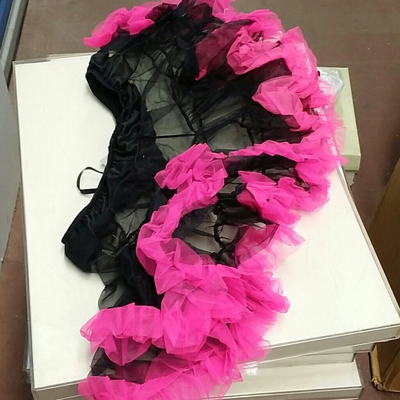 Black with Pink trim Petticoat - Picture 3 of 3