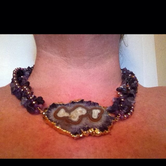 Genuine amethyst necklace.