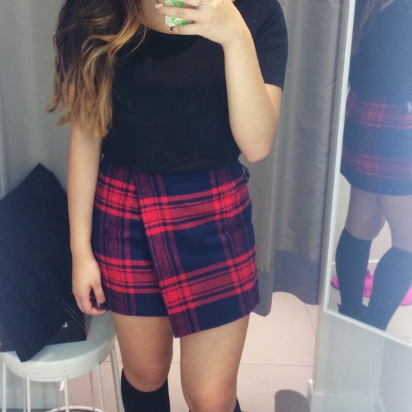 Plaid Fitted Origami skirt