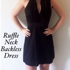 SALE! Ruffle Neck Backless Dress