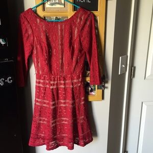 Wine colored lace dress