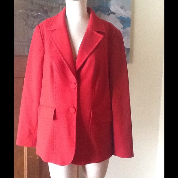 Size 14 Cold Water Creek Red Blazer with Buttons