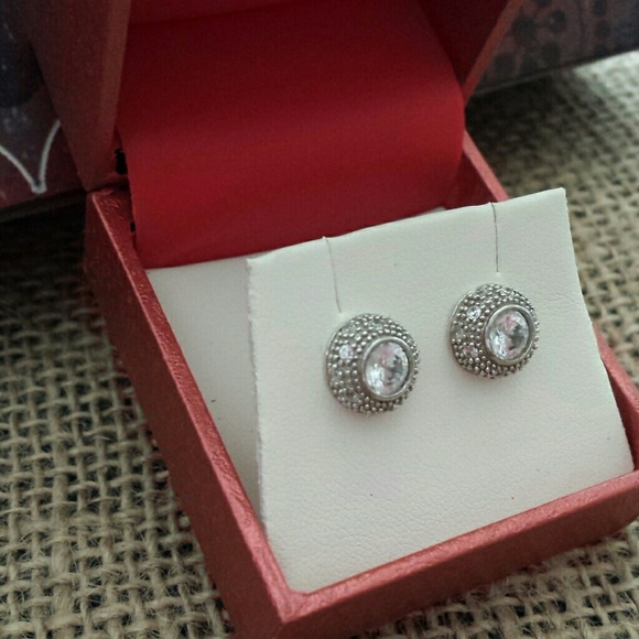 Antique CZ diamond stud earrings. - Picture 2 of 2