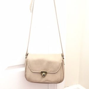 Vintage Beige Taupe Crossbody Bag