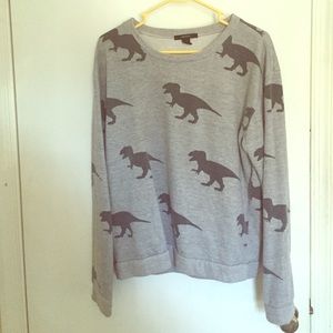 Grey dinosaur sweater