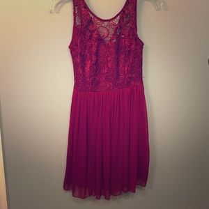 Red dress with lace detail up top