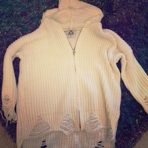 UNIF Comedown Zip Up Knit Hoodie