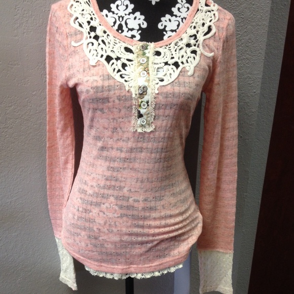 Miss Me pink Henley