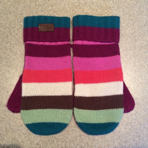 NWT Striped Coach Mittens