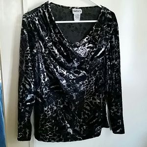 Bon Worth black/gray/silvery shirt M petite