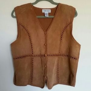 Vintage Leather & Cotton Sweater Vest