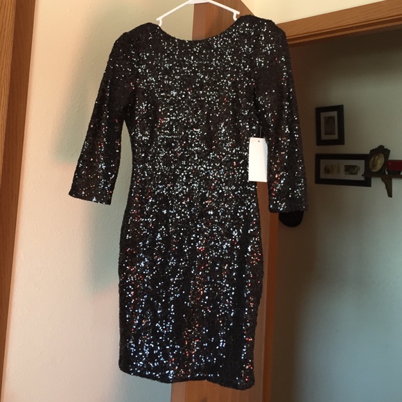 Black Sequins Dress
