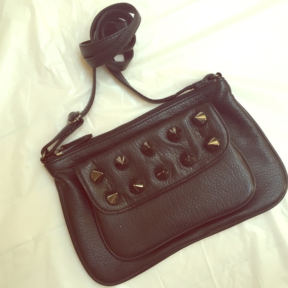 Handbags - Black Crossbody Bag With Studs