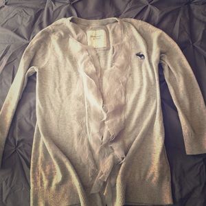Abercrombie & Fitch Ruffled Open Cardigan