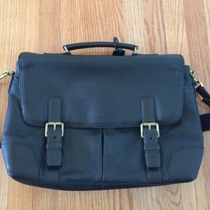 Coach black leather briefcase
