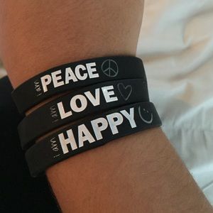 Peace Love World bracelets