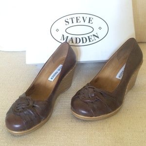 STEVE MADDEN leather wedges "Pearce"