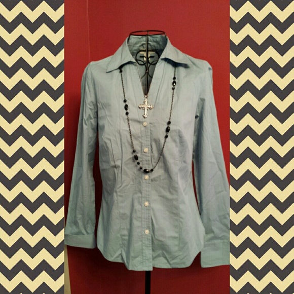 Ann Taylor Loft blue button down blouses.