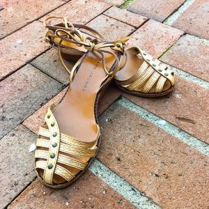 ⒽⓅ🌟Yellow Marc Jacobs Mini Low Heel Wedge Sandals