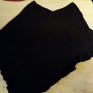 Black ruffle pancho