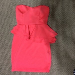 Coral peplum dress new with tags