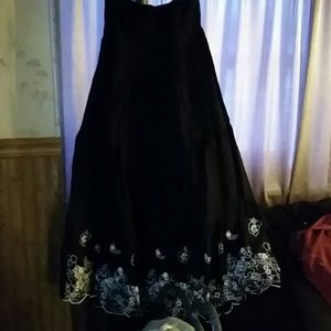 Strapless vintage style black dress