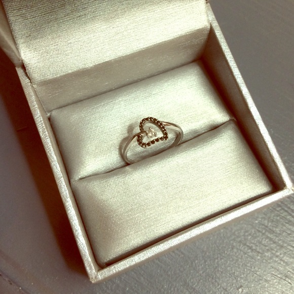 Beautiful black diamond heart ring