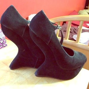 black suede heels