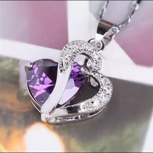 Violet/Purple heart necklace . Brand new