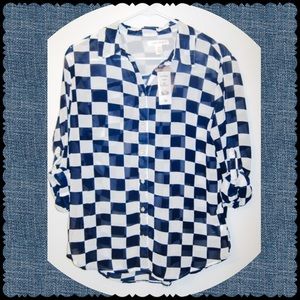 BUNDLE Sheer checkered blouse & sheer blouse