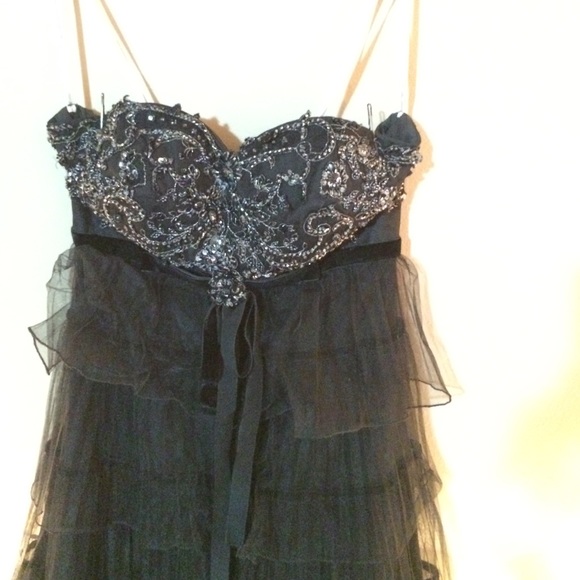 Gorgeous black ruffle prom cocktail dress