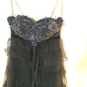 Gorgeous black ruffle prom cocktail dress
