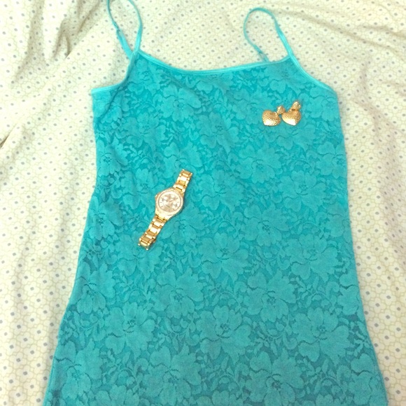 Turquoise blue Aeropostale lace cami