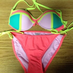 Neon two piece swimsuit for sale!! 🌊