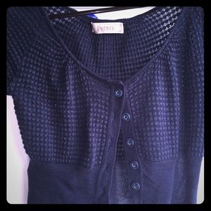 Navy blue textured shrug cardigan