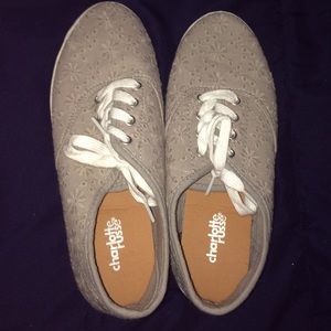 Charlotte Russe keds. Lacy flower with texture.