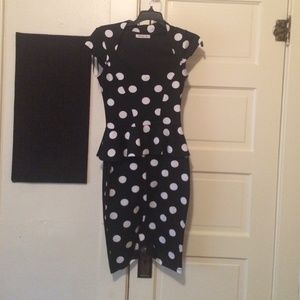polka dot peplum dress size Small