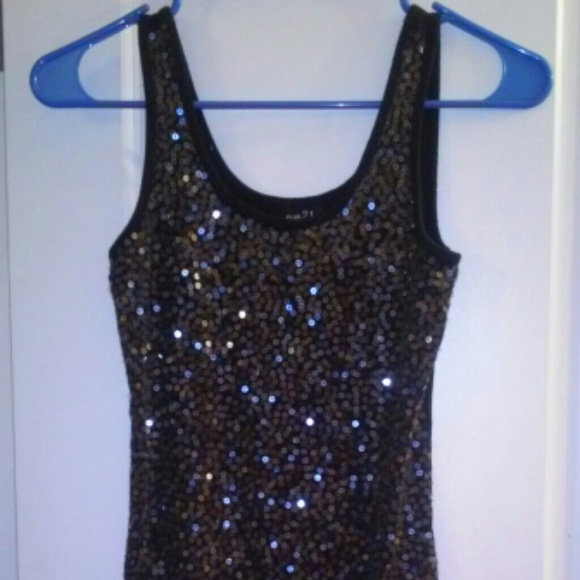 Grey Sequin tank.