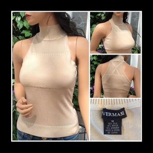 ♥️Beautiful Vermani Mesh Light Tan Top❤️
