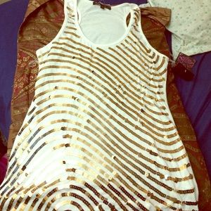 brand new tank top with gold accents