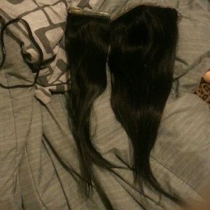 18in Black Human Hair Extensions, Double Weft