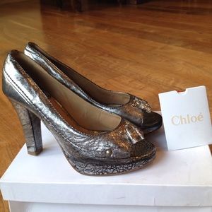 Chloe Paco peep-toe pumps