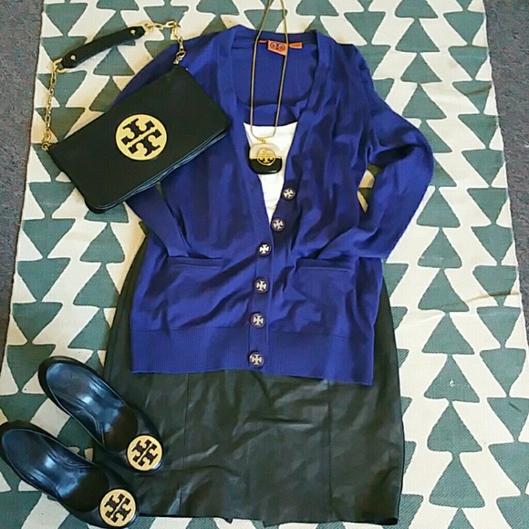 Tory Burch Wool Simone Boyfriend Cardi  Sweater M