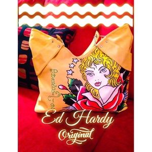 🎉HOST PICK🎉 Ed Hardy Yellow Tote Handbag