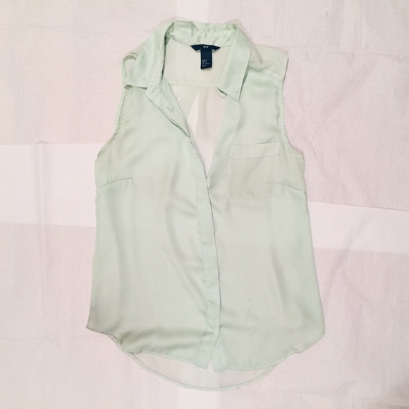 H&M Sleeveless Blouse in Mint