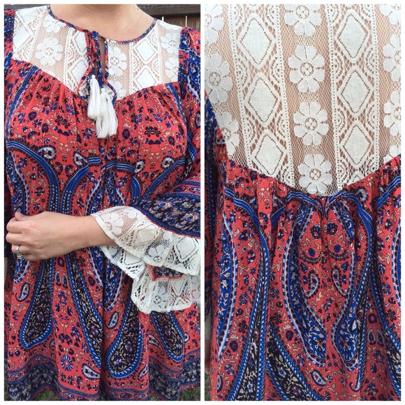 ❌SOLD OUT ❌ Boho lace tunic dress - Picture 2 of 2