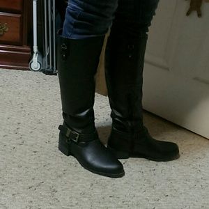 Black knee high boots