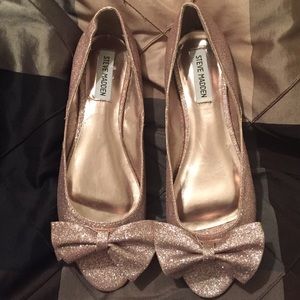 Pink glitter flats