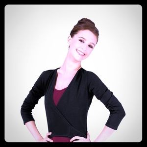 Black ballet warmup wrap