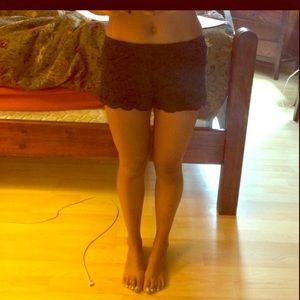 Black lace shorts